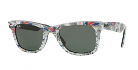 CLICK_ONRay Ban 2140 Wayfarer 50/22 col. 1115 TOP TEXTURE LONDON ON BLACKFOR_ZOOM