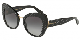 CLICK_ONDolce e Gabbana DG 4319 51/22 col. 31268G POIS WHITE ON BLACKFOR_ZOOM