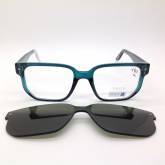 CLICK_ONSNOB Milano - CRASTO SNV136 C09 Z 53/21 ZEISS con clip on grigio verde ray ban G15FOR_ZOOM