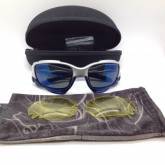 CLICK_ONOakley RACING JACKET (ex JAWBONE) 9171 customizzato BICOLOR GRIGIO/BLU LENSES ICE IRIDIUM POLARIZED AND YELLOWFOR_ZOOM