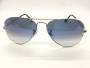 Ray Ban 3025 AVIATOR LARGE METAL 55/14 col. 003/3F argento / lenti azzure sfumate